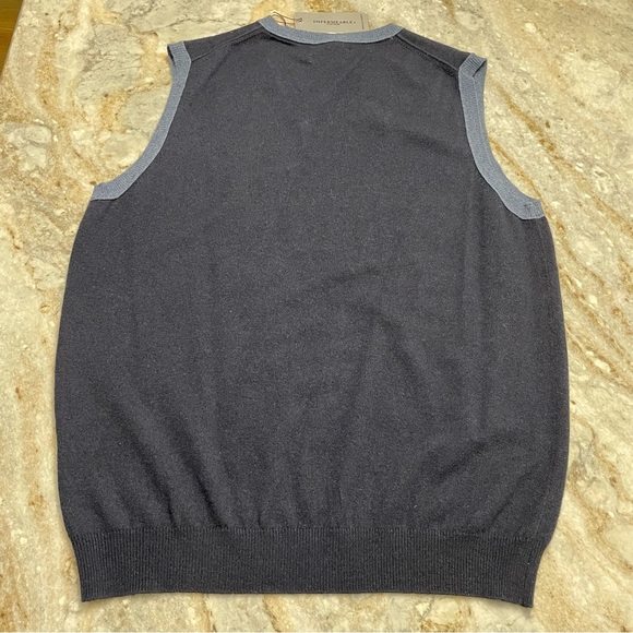 Impermeable Silk Merino Wool Cashmere Blend Sweater Vest Men’s Medium Preppy - Picture 6 of 7